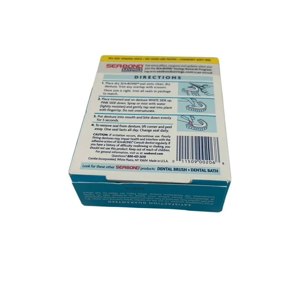 Sea-Bond SECURE DENTURE ADHESIVE SEALS, ORIGINAL LOWERS, 30 COUNT (PACK OF 1)